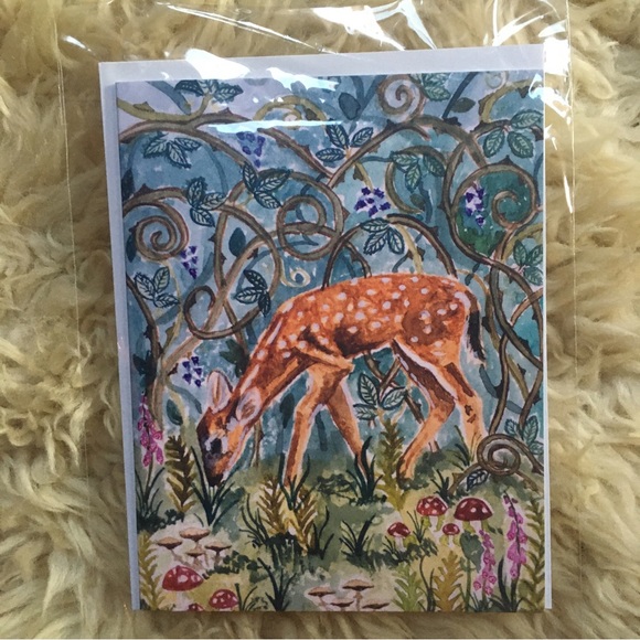 Wildflower Co. Art Greeting Cards Pack of 4 “In the Forest” Collection - Picture 4 of 6